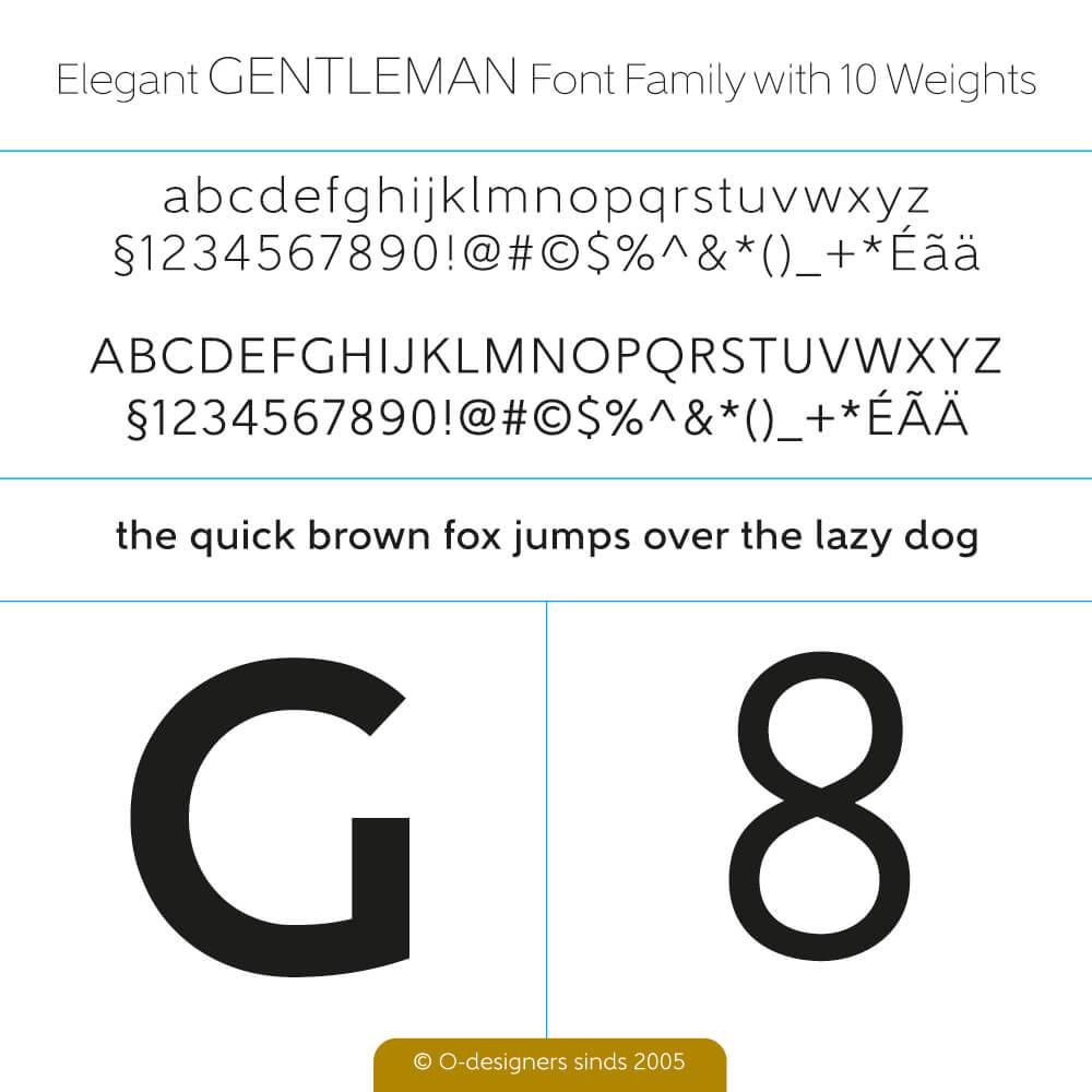 O-design Elegant Gentleman Font Family with 10 Weights