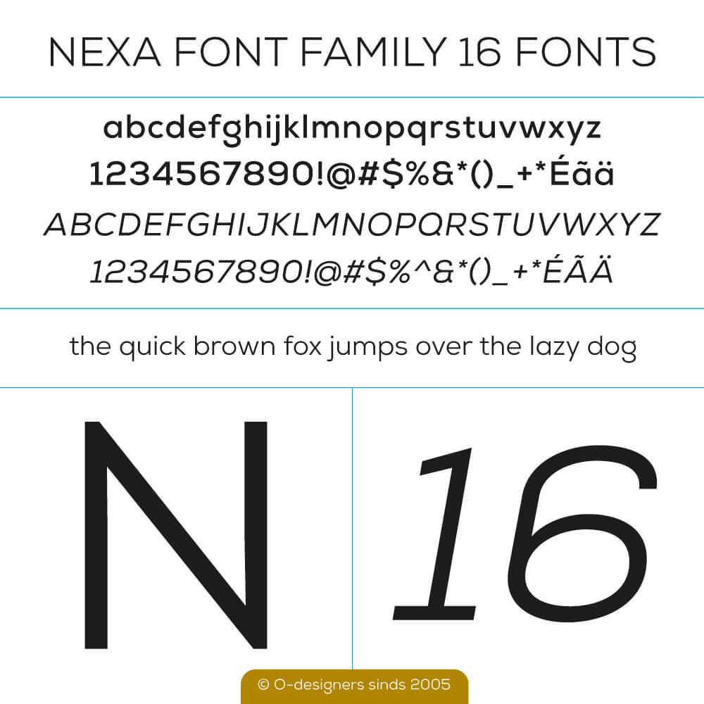 O-design NEXA Font Family 16 Fonts