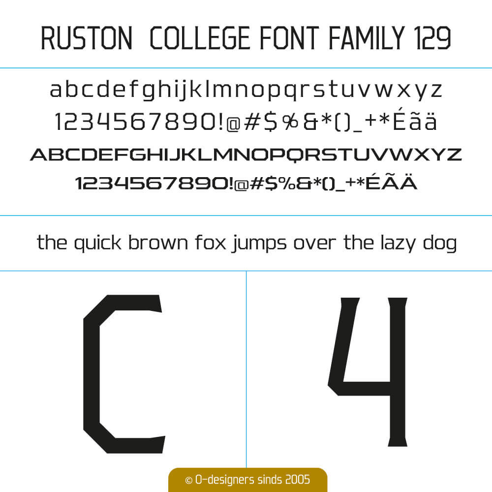 O-design RUSTON COLLEGE Font Family 129